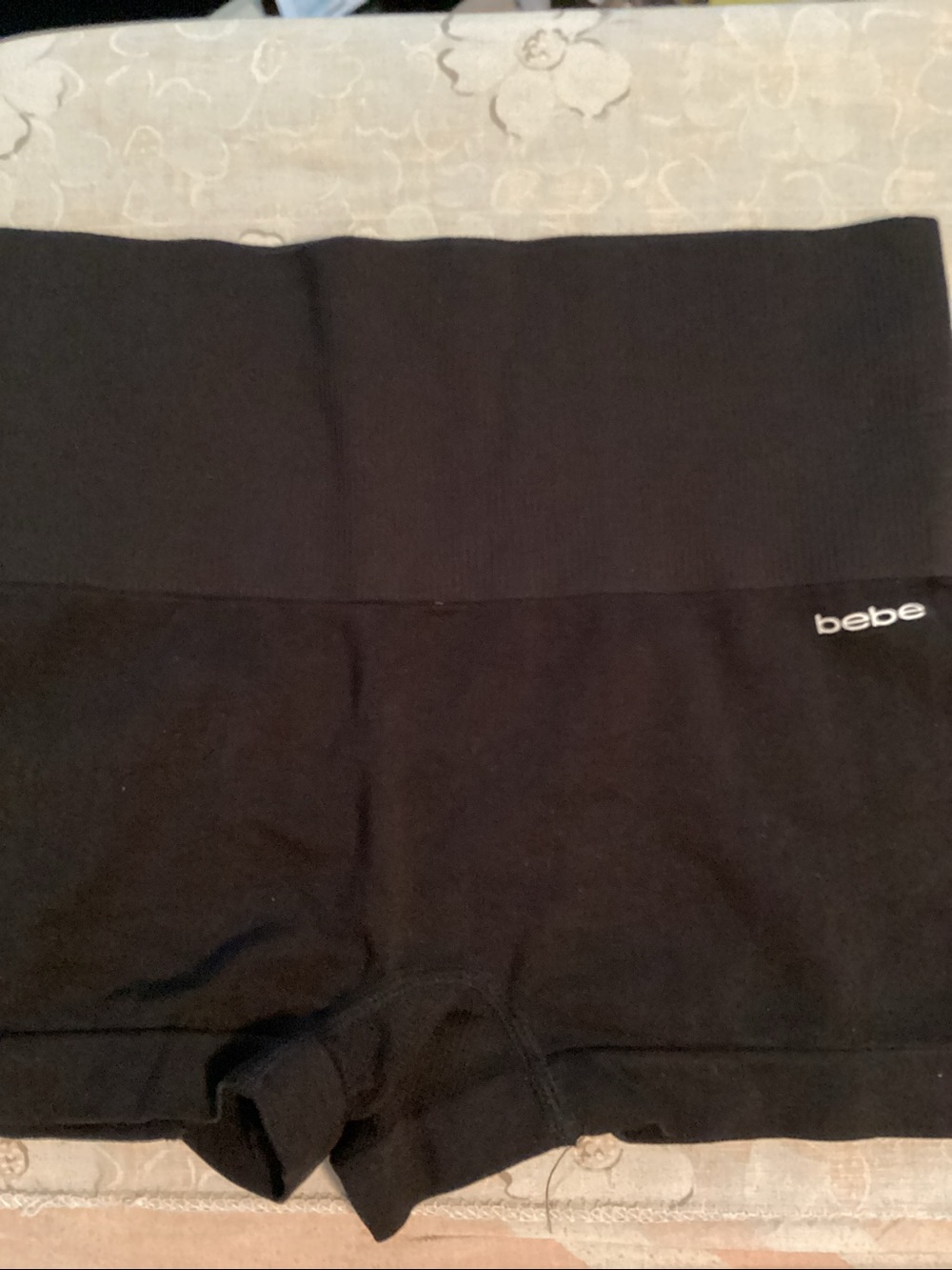 bebe Black booty shorts with Logo